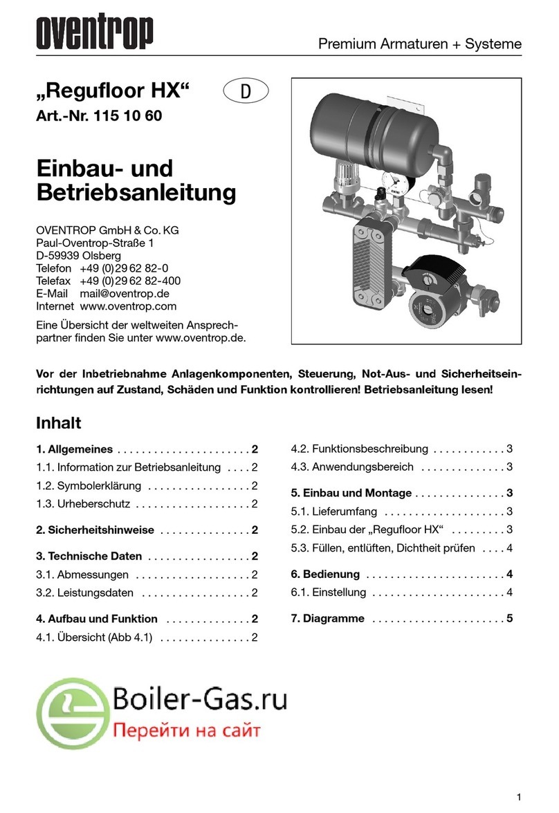 oventrop Regufloor HX Installation and operating instructions