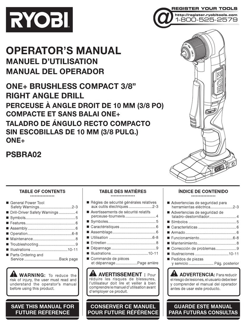 Ryobi ONE+ PSBRA02 User manual