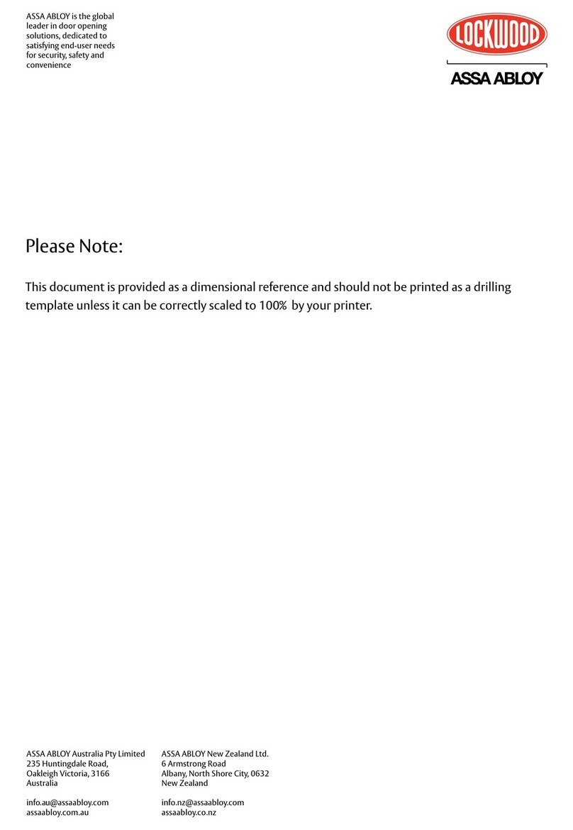 Assa Abloy Lockwood Cavity Lock User manual