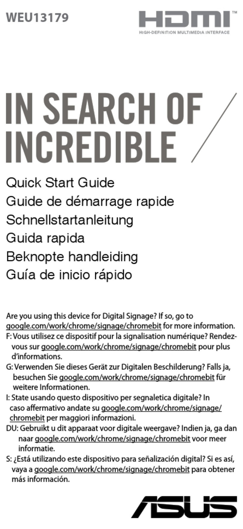 Asus Chromebit CS10 User manual