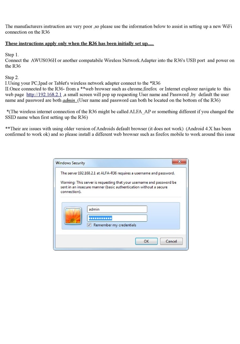 Alfa Network R36 User manual
