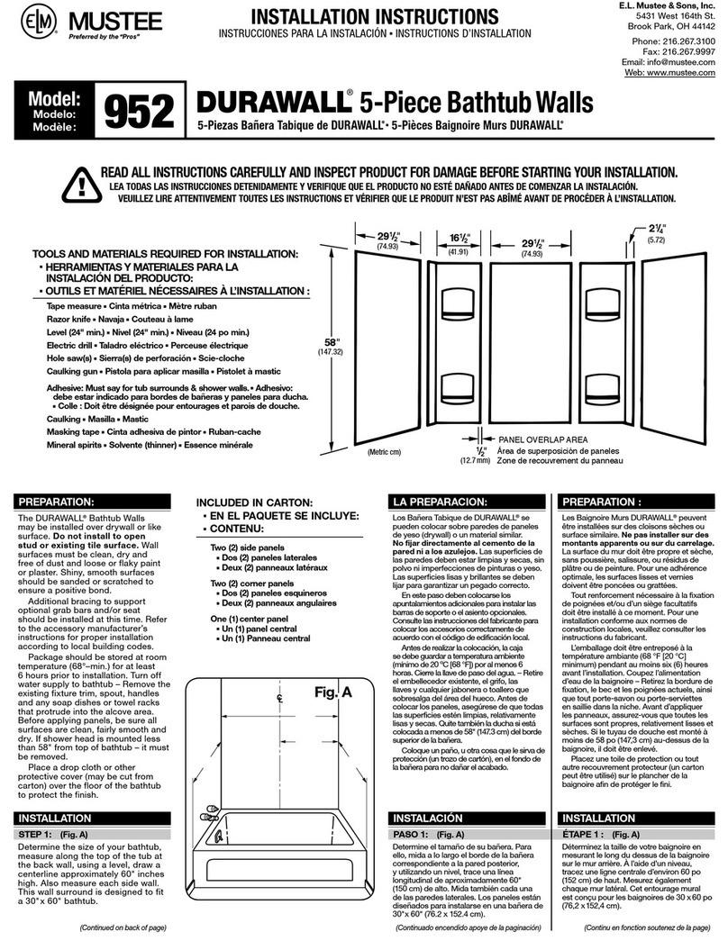 Mustee DURAWALL 952 installation instructions