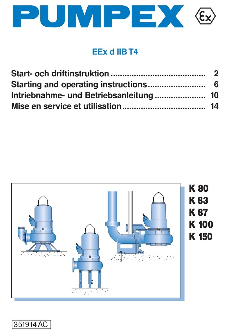 Pumpex K 80 Starting and operating instructions