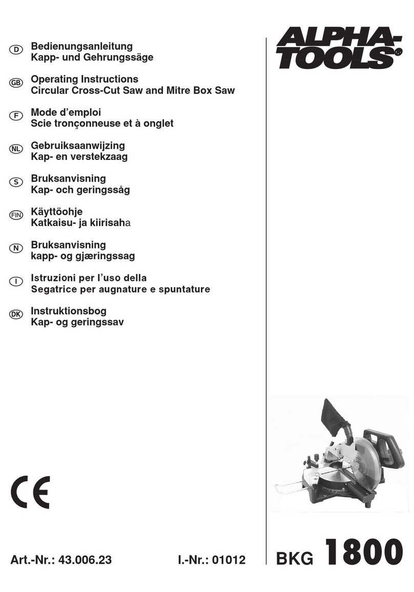 Alpha tools BKG 1800 operating instructions