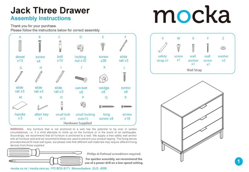 Mocka Jack Three Drawer User manual Mocka Jack Three Drawer User manual