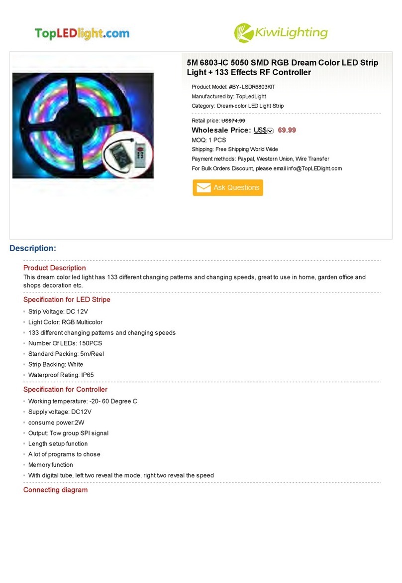KiWi Lighting TopLedLight BY-LSDR6803KIT manual KiWi Lighting TopLedLight BY-LSDR6803KIT manual