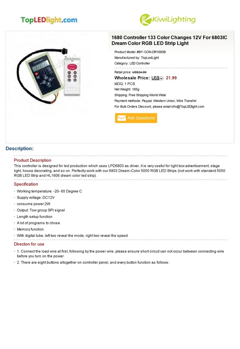KiWi Lighting TopLedLight BY-CON-DR1680B User manual KiWi Lighting TopLedLight BY-CON-DR1680B User manual