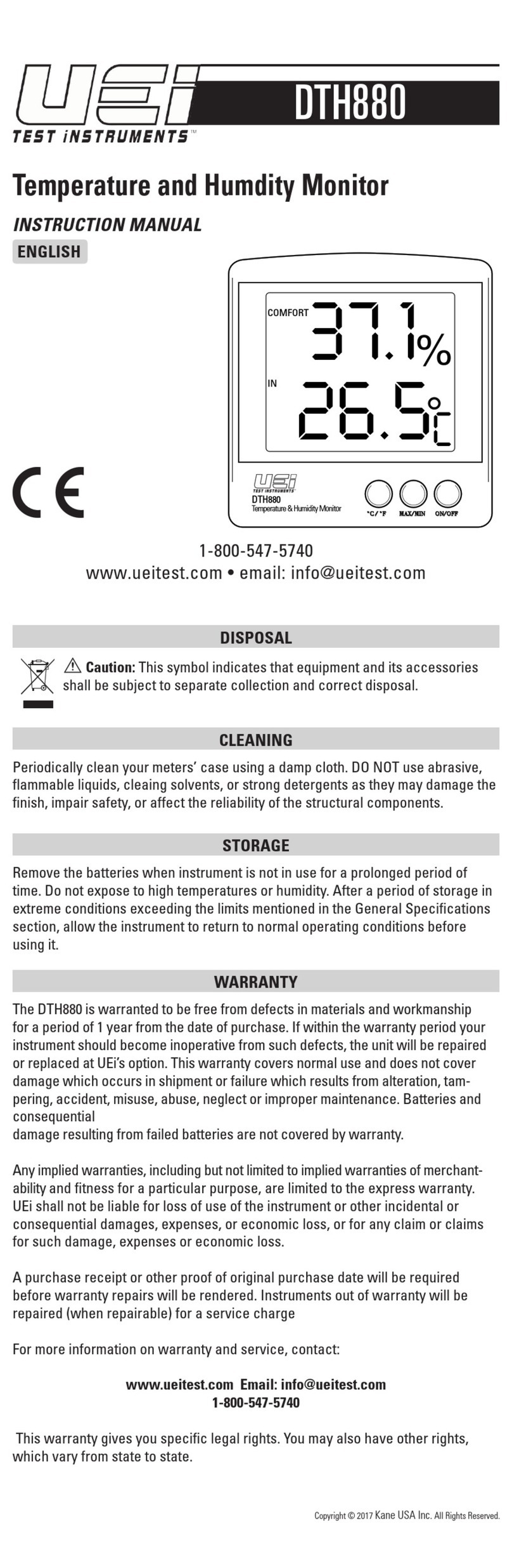 UEi DTH880 User manual