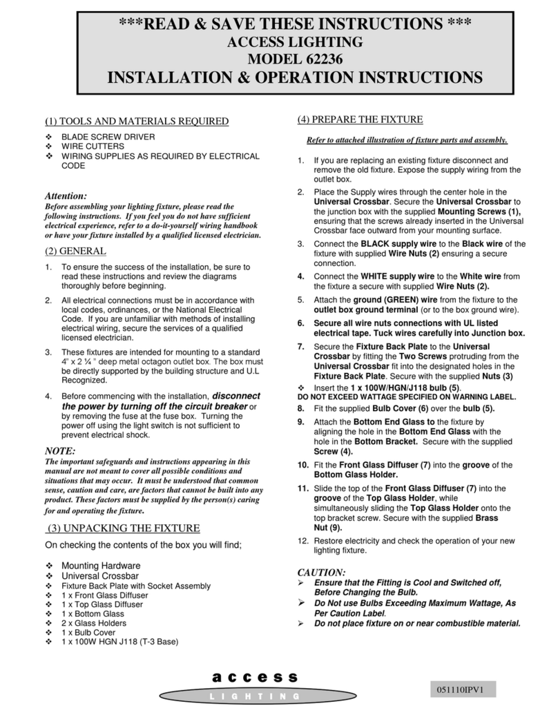 Access Lighting 62236 Installation instructions