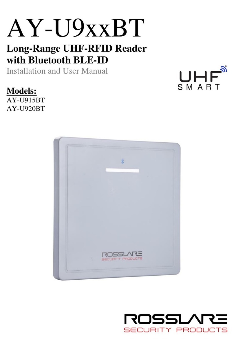 Rosslare AY-U9**BT series Installation and user manual