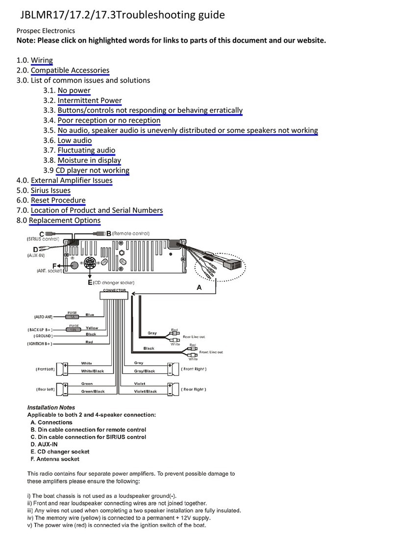 Prospec Electronics JBL MR17 troubleshooting guide