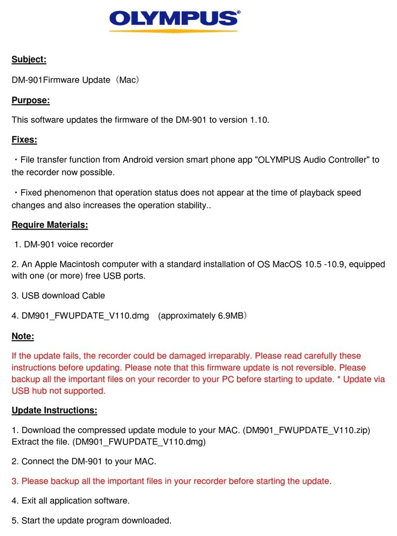 Olympus DM-901 Firmware update
