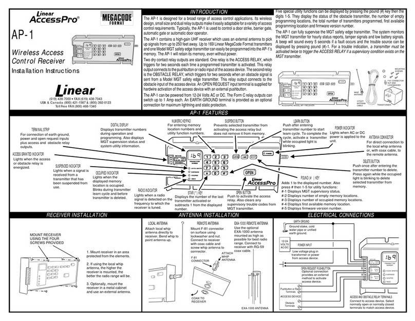 Linear Access Pro AP-1 User manual