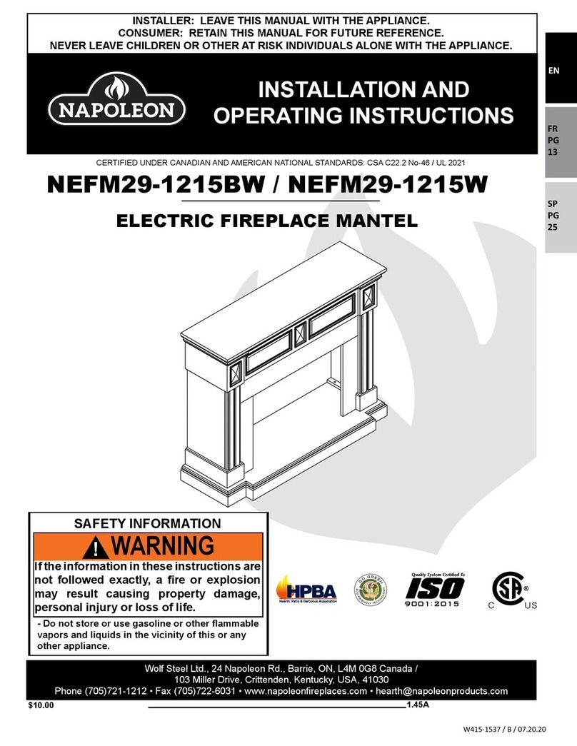 Napoleon NEFM29-1215BW User manual