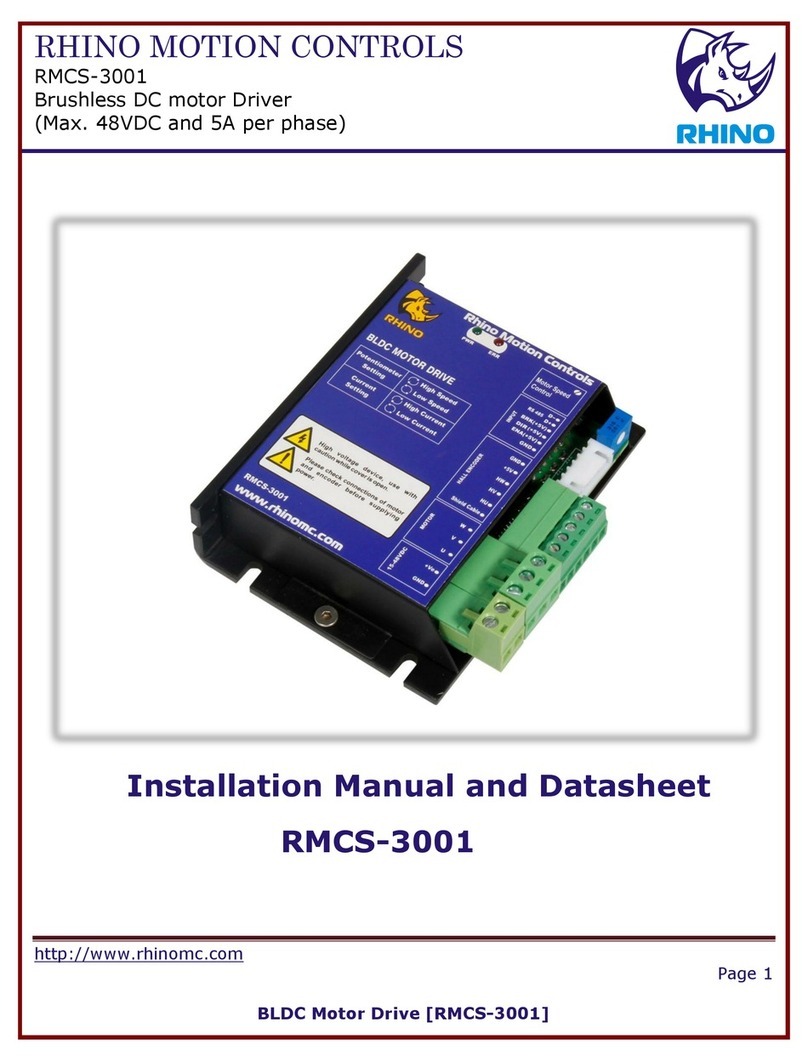 RHINO MOTION CONTROLS RMCS-3001 Installation Manual and Datasheet