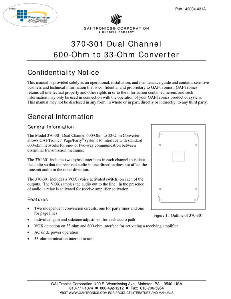 Hubbell Gai-Tronics 370-301 manual