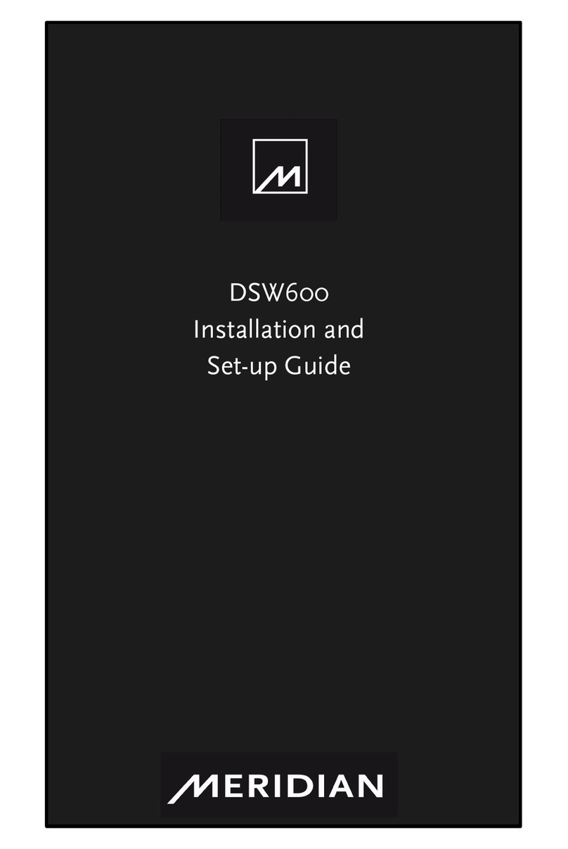 Meridian DSW600 Installation and setup guide