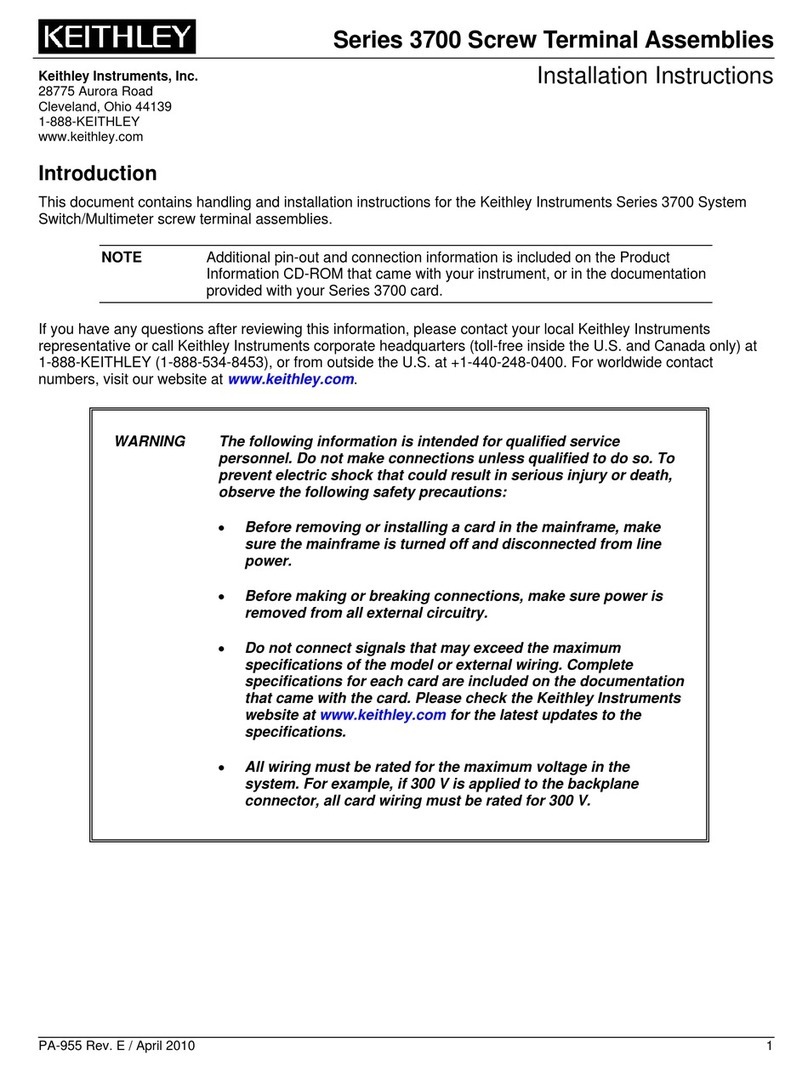 Keithley 3700 series User manual