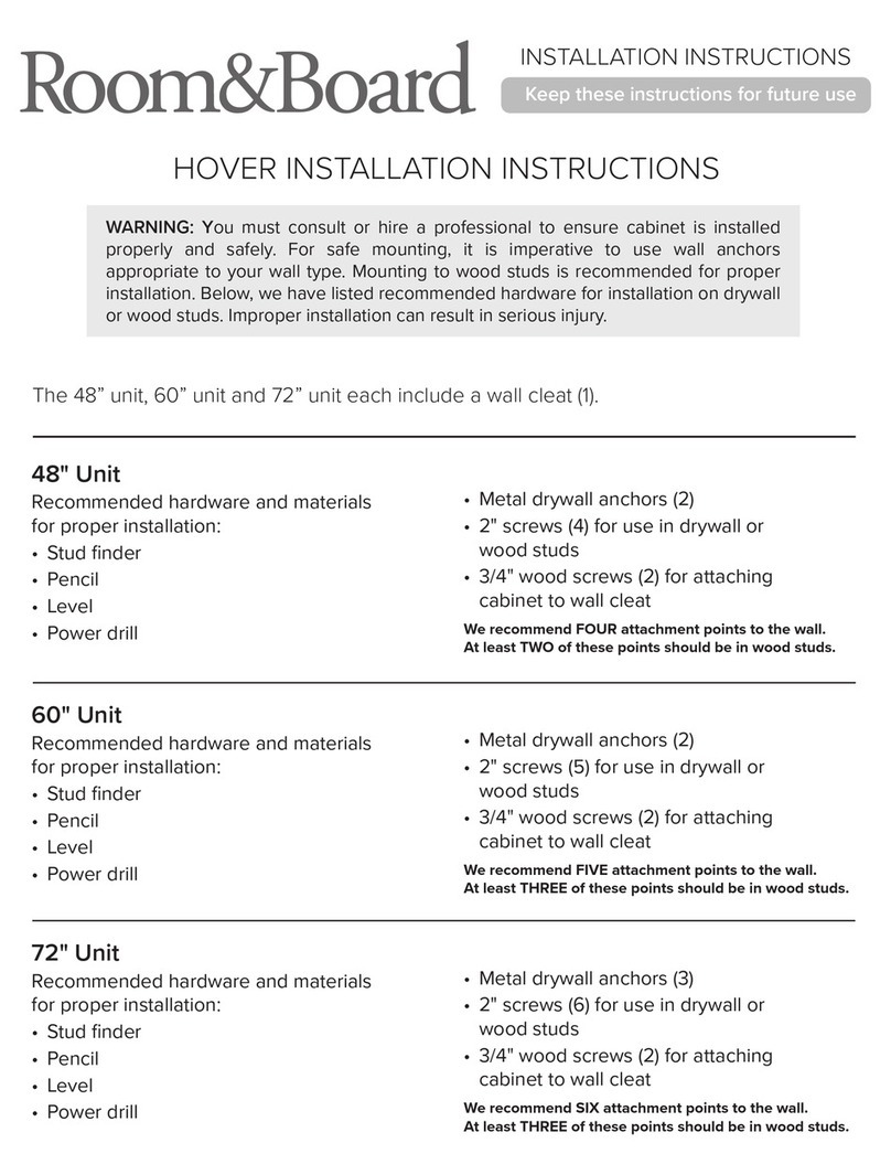 Room & Board HOVER User manual Room & Board HOVER User manual