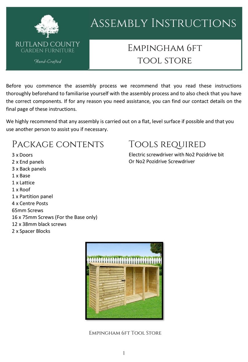 Rutland County Empingham 6ft tool store Assembly instructions