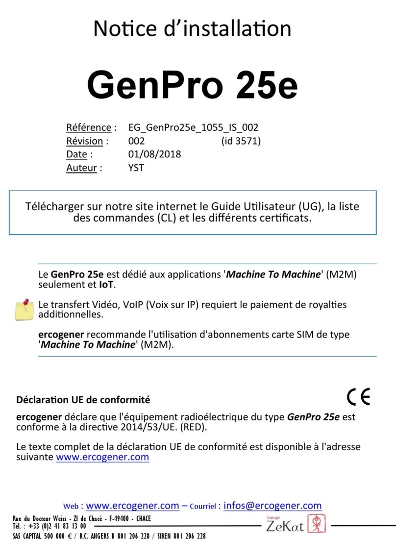 Ercogener GenPro 25e instruction sheet