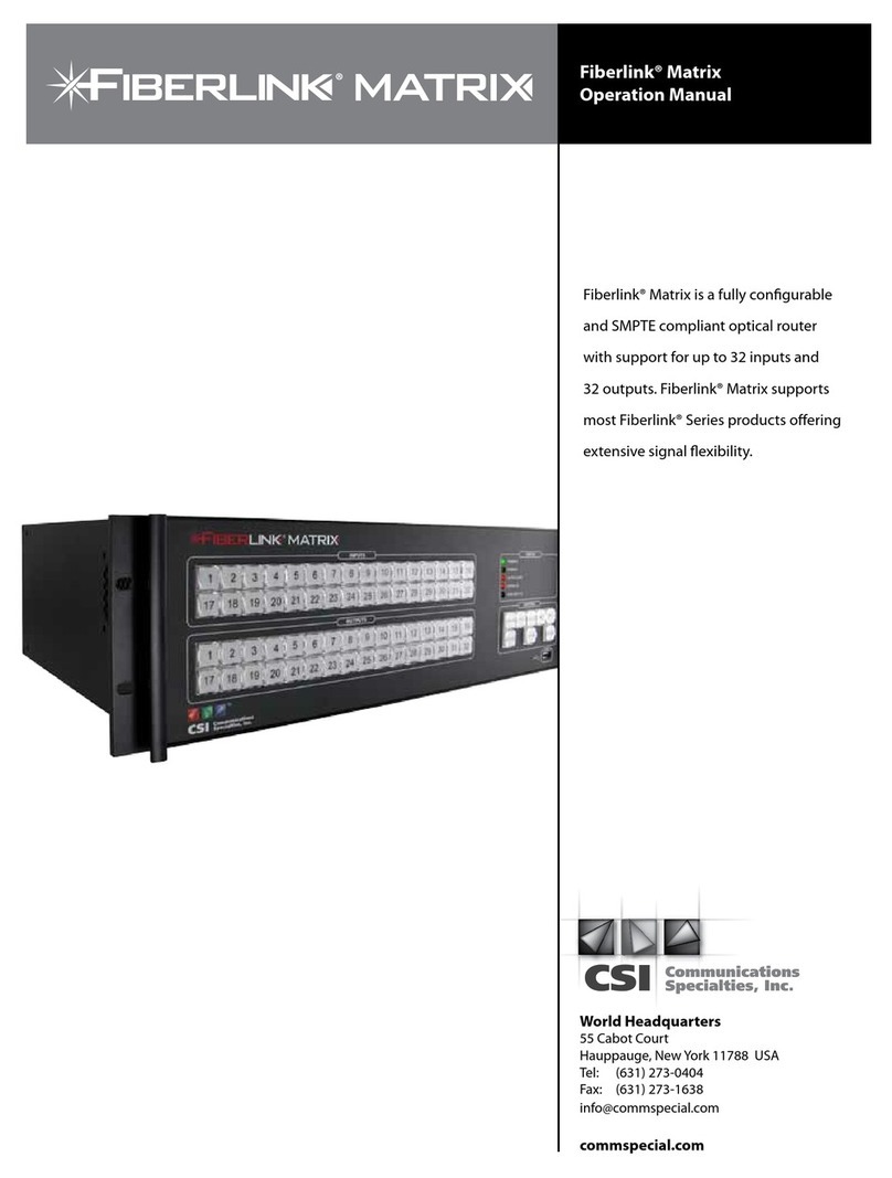 CSI Fiberlink Matrix Operation manual