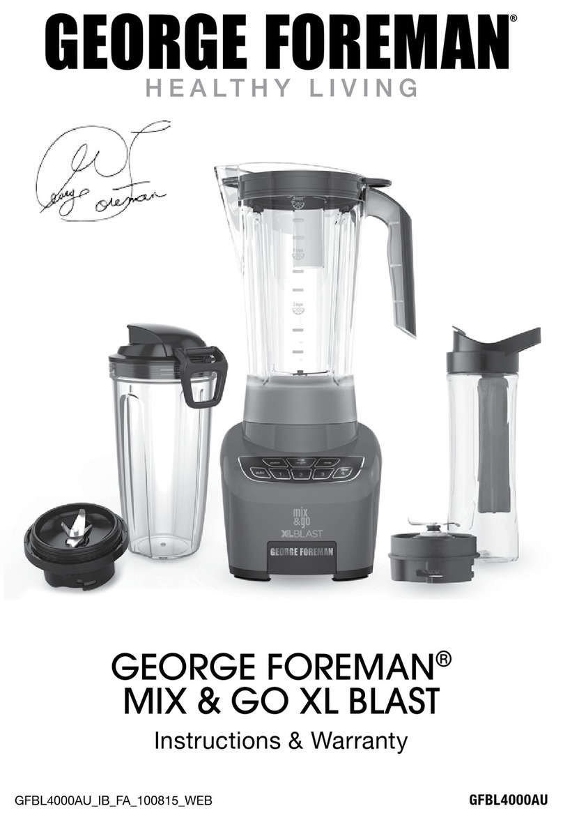 George Foreman MIX & GO XL BLAST Instructions & warranty