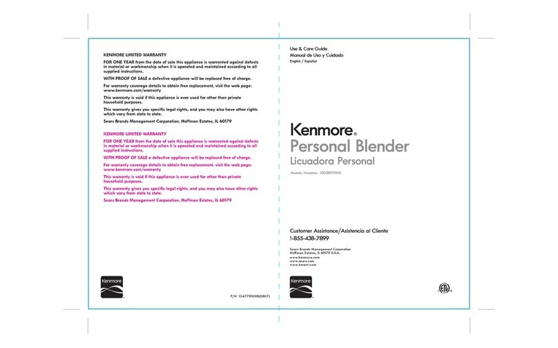 Kenmore 100.88919610 Use & care guide