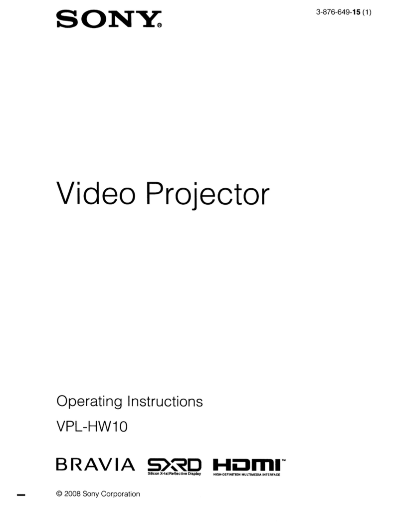 Sony VPLHW10 - BRAVIA - SXRD Projector operating instructions