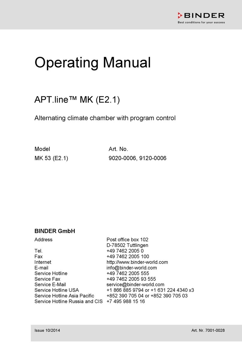 Binder APT.line MK E2.1 Series operating manual