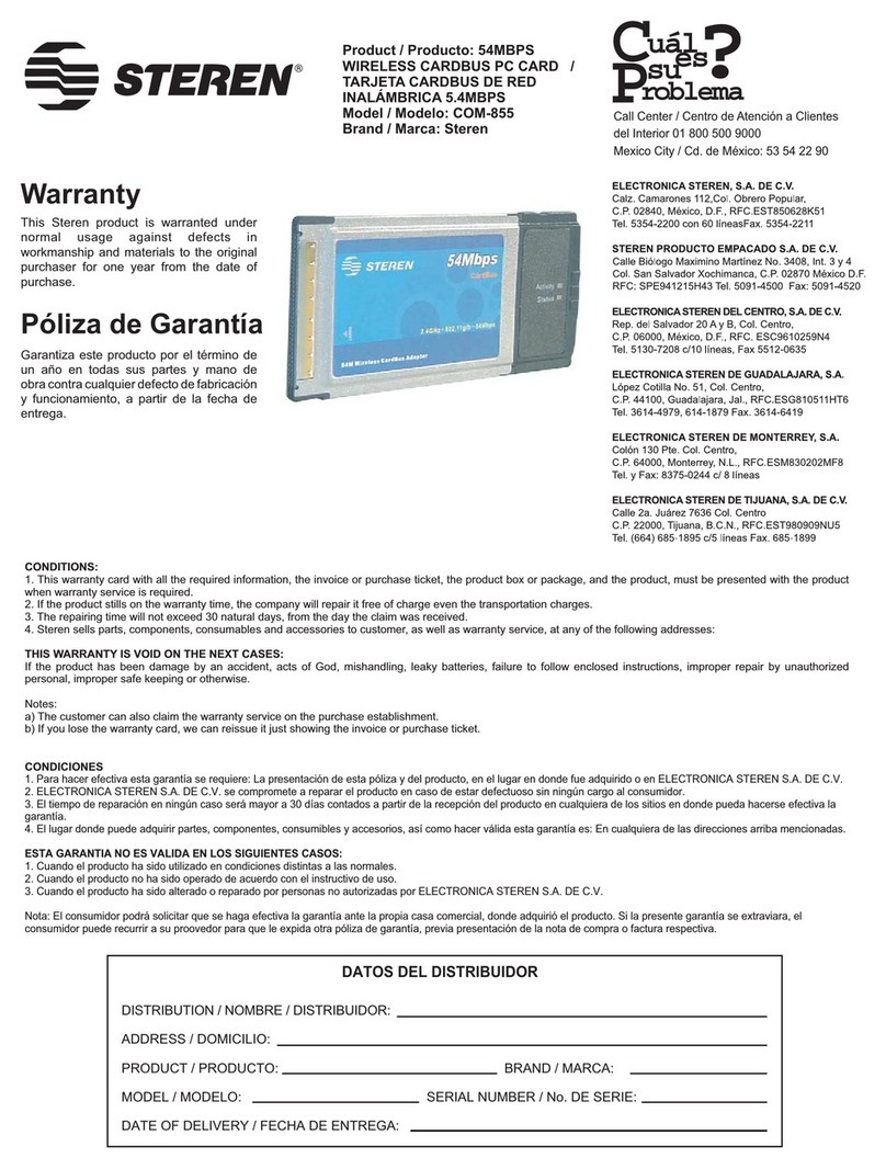 Steren COM-855 instruction manual