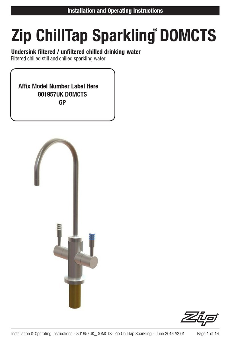 Zip ChillTap Sparkling DOMCTS Installation and operating instructions