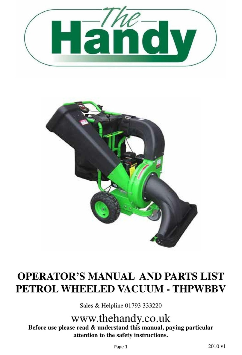 The Handy THPWBBV Operator's manual and parts list