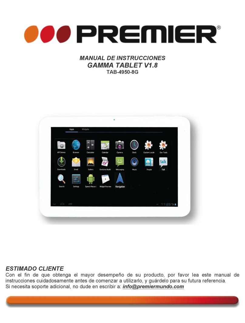 Premier GAMMA TABLET V1.8 TAB-4950-8G instruction manual