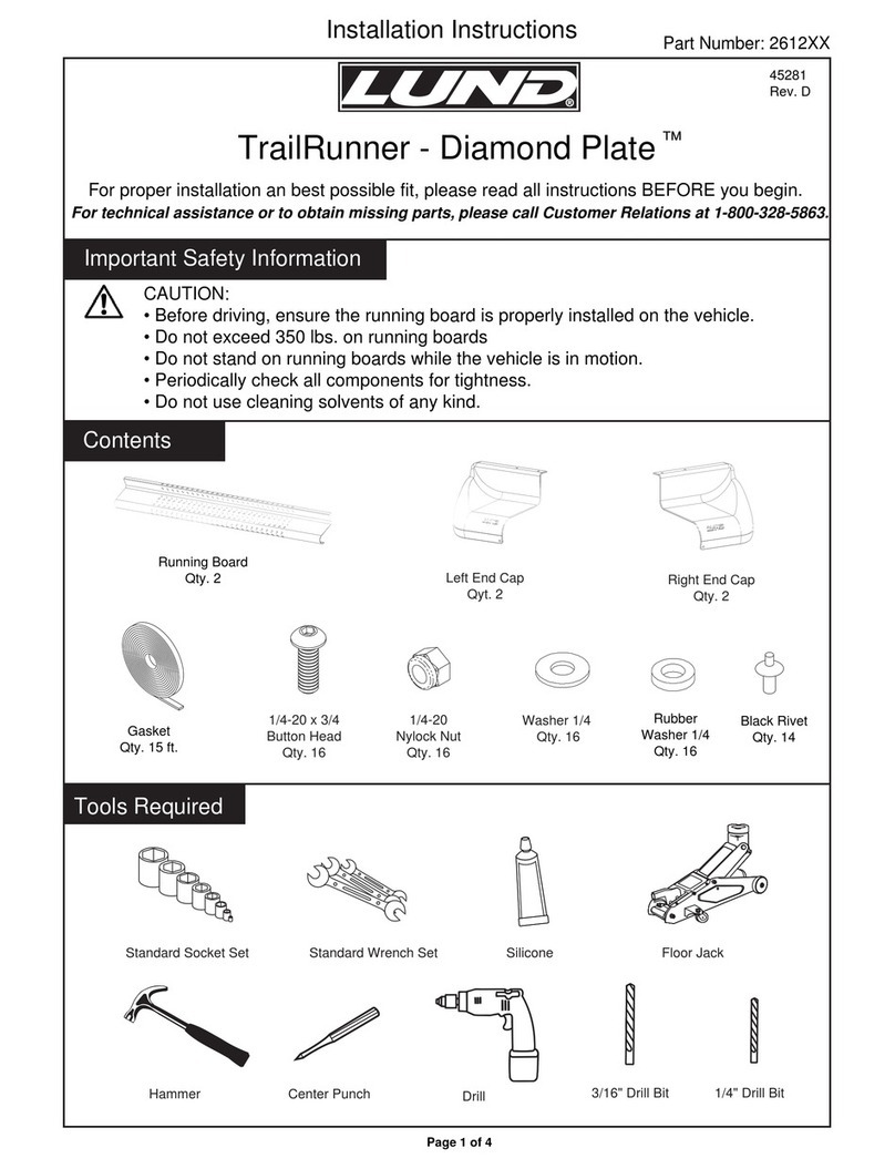 Lund TrailRunner Diamond Plate 2612 Series User manual