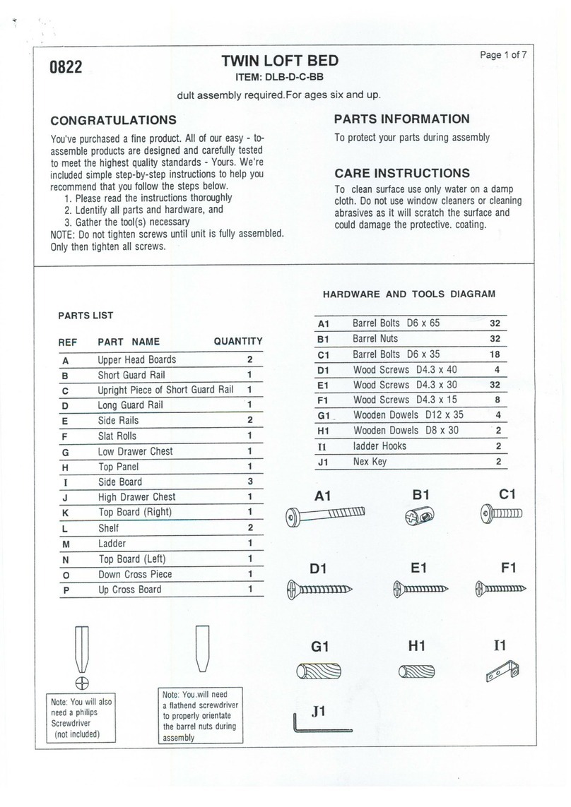 J.A.Y. Furniture 0822 manual
