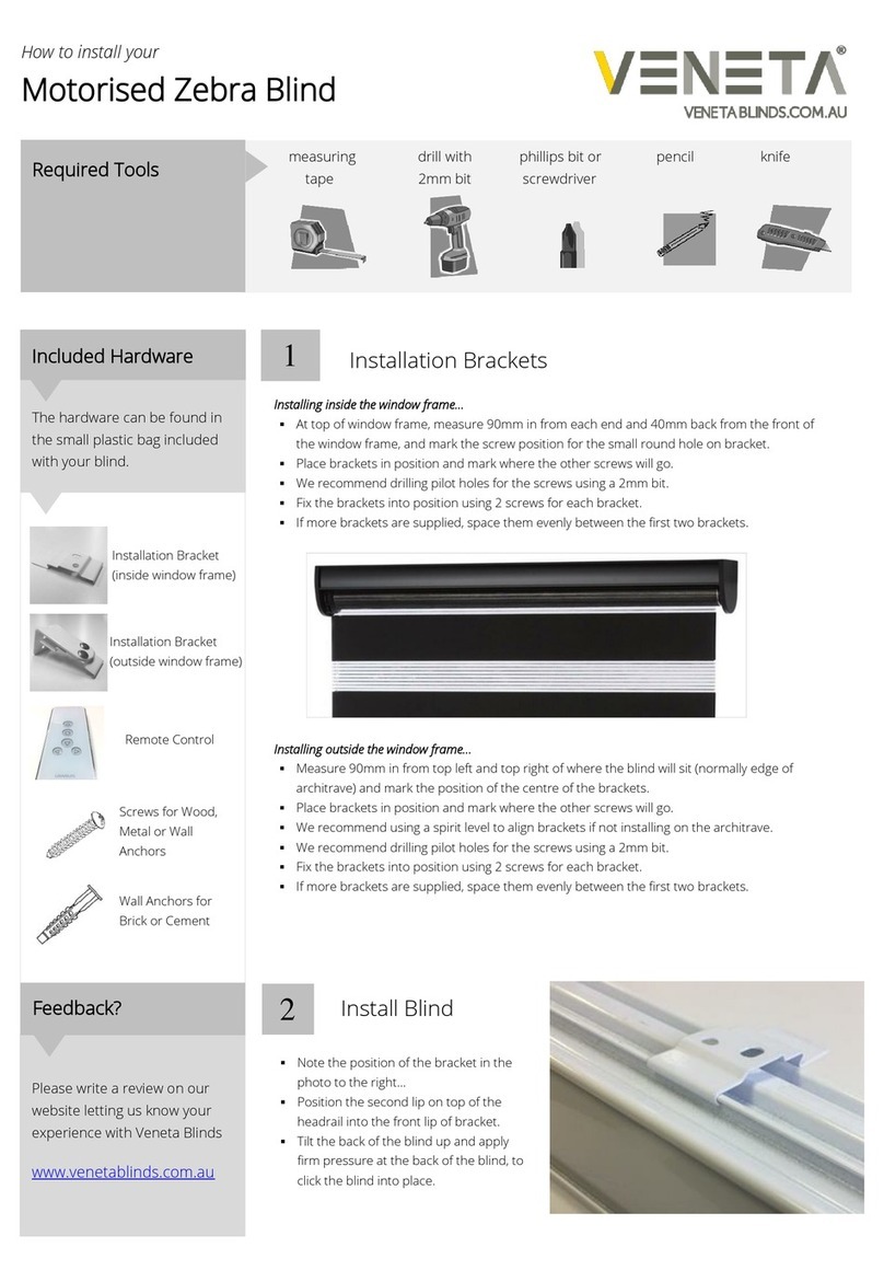 VENETA Zebra Blind quick start guide