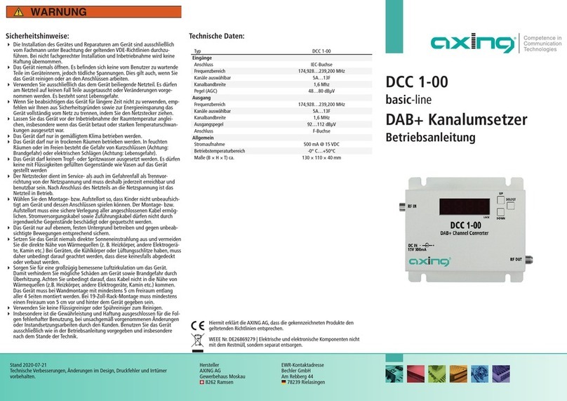 axing basic-line DCC 1-00 Operation instructions axing basic-line DCC 1-00 Operation instructions