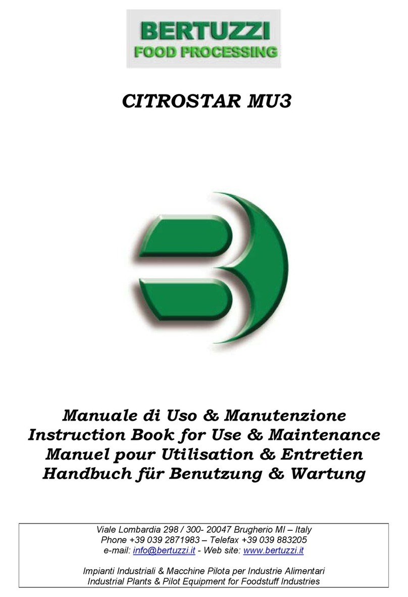 BERTUZZI Citrostar MU3 Instruction Book for Use, Maintenance