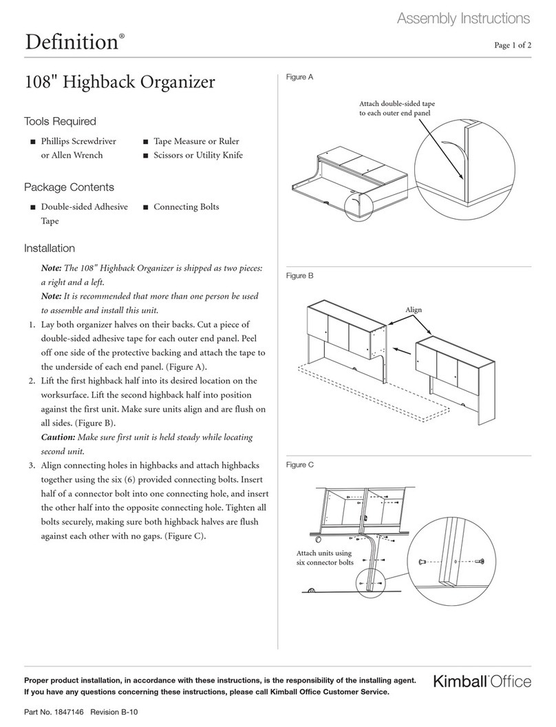 Kimball Office Definition 108 Highback Organizer Assembly instructions
