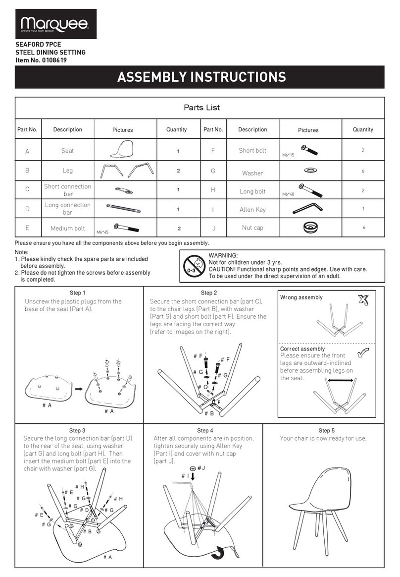 Marquee SEAFORD 0108619 Assembly instructions