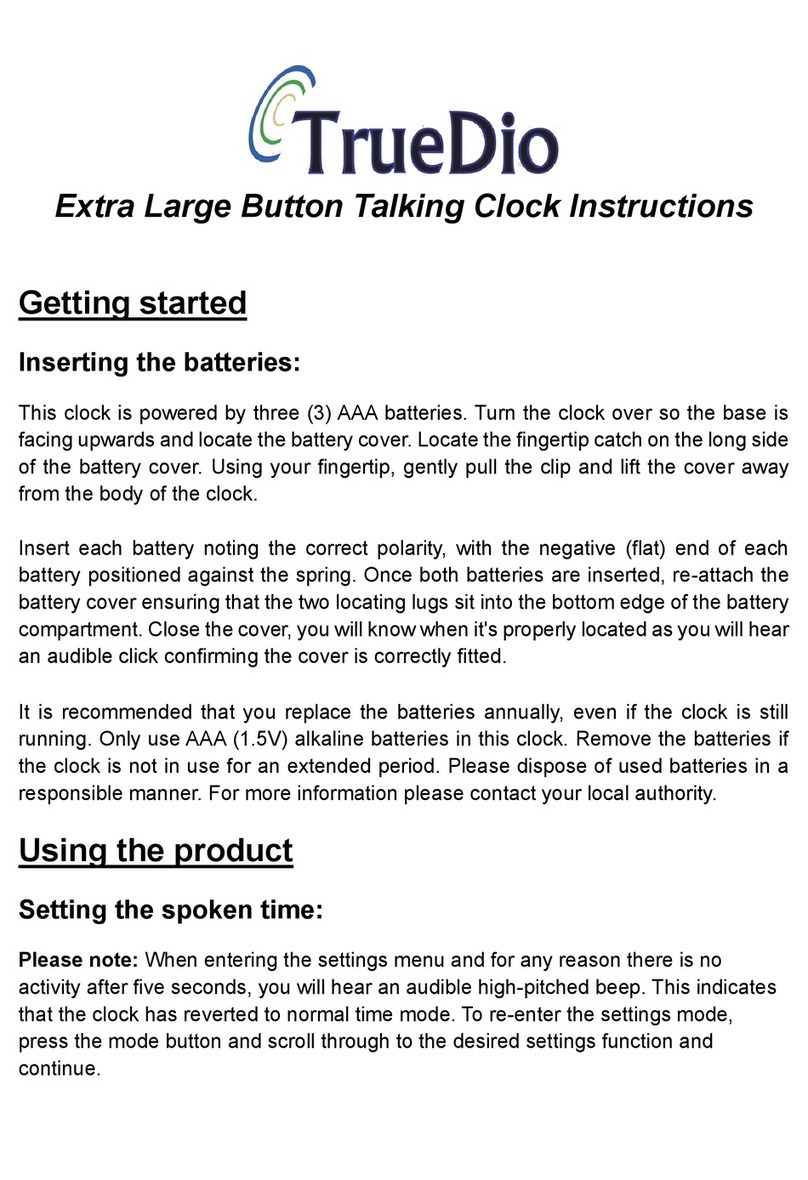 LIBERTY Health Supply TrueDio Extra Large Button Talking Clock instructions