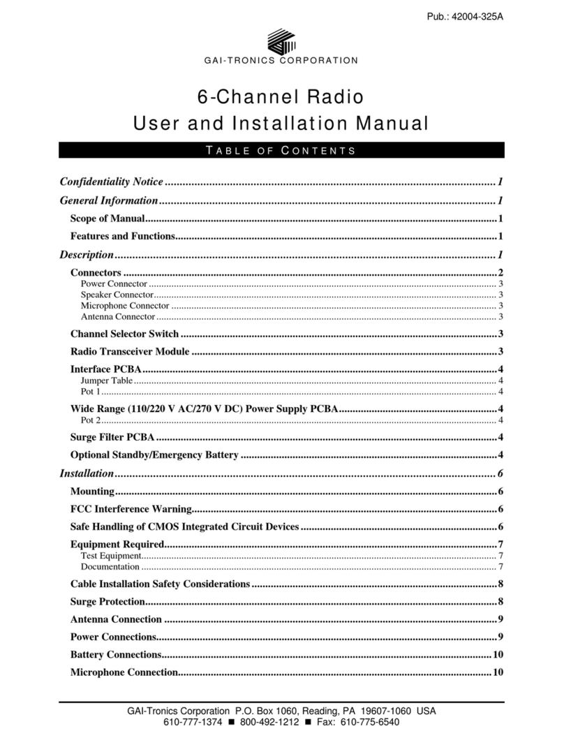 GAI-Tronics TP4512SYN-6 User and installation manual