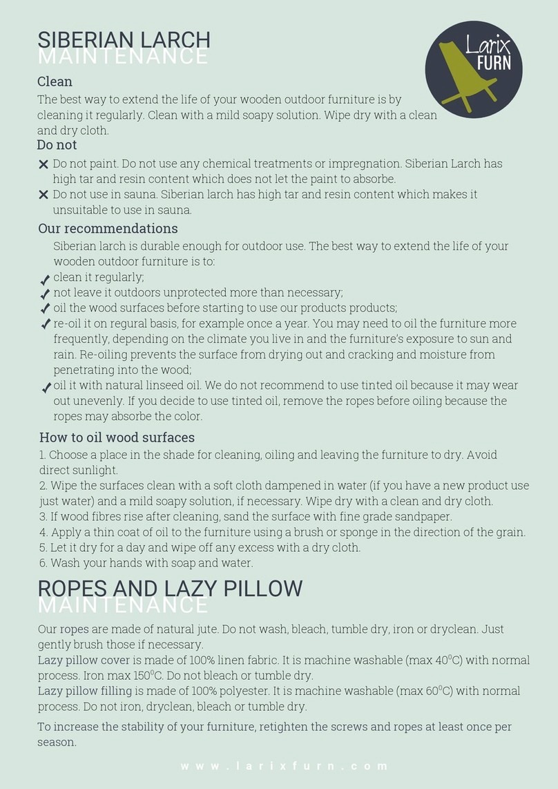 LarixFURN Nautix Series MAINTENANCE & ASSEMBLY INSTRUCTIONS LarixFURN Nautix Series MAINTENANCE & ASSEMBLY INSTRUCTIONS