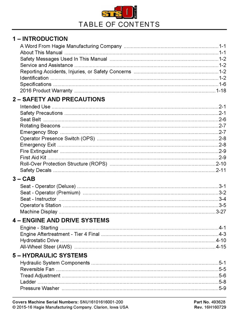 Hagie STS 10 Combo Operator's manual