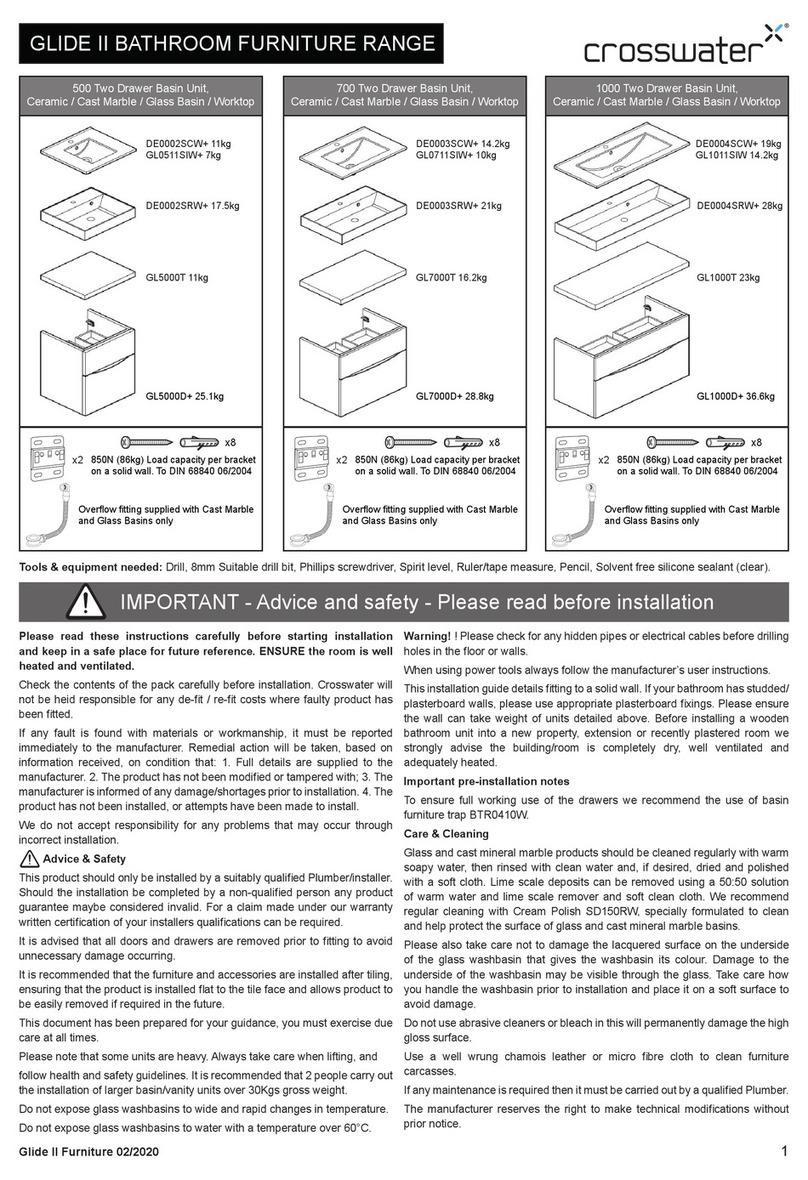 Crosswater GLIDE II User manual