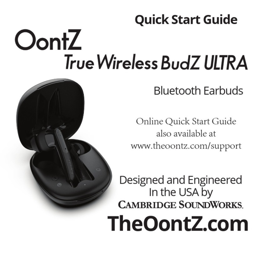 Oontz True Wireless BudZ ULTRA quick start guide