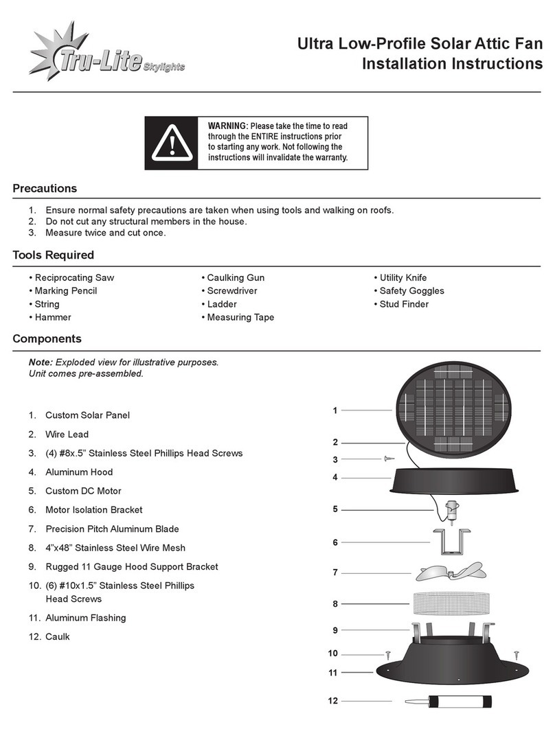 Tru-lite Ultra Low-Profile Solar Attic Fan User manual