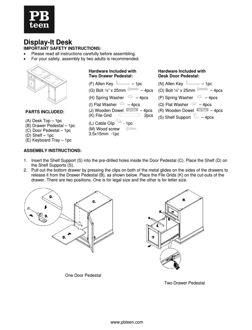 PB TEEN Display-It Desk Assembly instructions