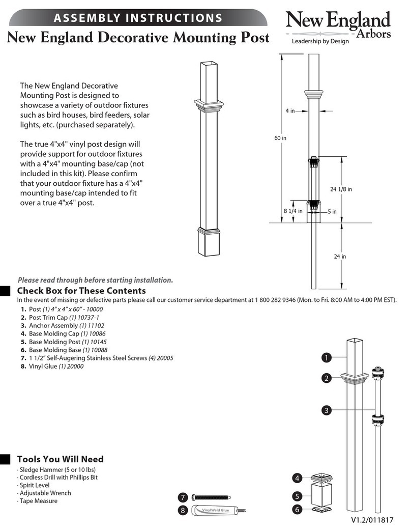 New England Arbors New England Decorative Mounting Post Assembly instructions